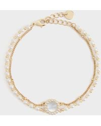 Charles & Keith - Pearl & Gemstone Double-Chain Bracelet - Lyst
