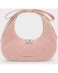 Charles & Keith - Janie Velvet Quilted Bow-Handle Bag - Lyst