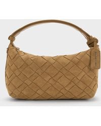 Charles & Keith - Ivette Recycled Suede Woven Shoulder Bag - Lyst