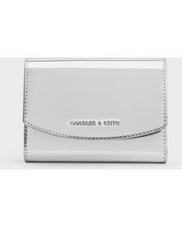Charles & Keith - Metallic Curved Front Flap Wallet - Lyst