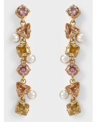 Charles & Keith - Pearl & Crystal-embellished Drop Earrings - Lyst