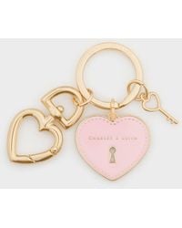 Charles & Keith - Heart Lock Keychain - Lyst
