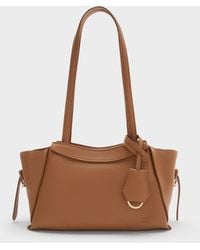 Charles & Keith - Leather Trapeze Tote Bag - Lyst