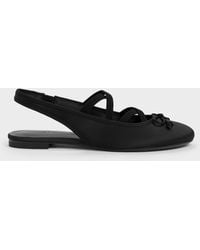 Charles & Keith - Satin Crossover Slingback Ballet Flats - Lyst