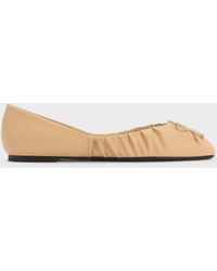 Charles & Keith - Ruched Bow Ballet Flats - Lyst