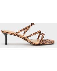 Charles & Keith - Jessy Leopard-Print Bow Heeled Sandals - Lyst