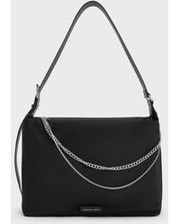 Charles & Keith - Nylon Chain-Link Slouchy Shoulder Bag - Lyst