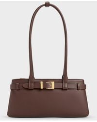 Charles & Keith - Jody Leather Belted Shoulder Bag - Lyst