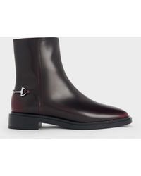 Charles & Keith - Erinna Metallic-Accent Side-Zip Ankle Boots - Lyst