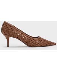 Charles & Keith - Woven Pointed Stiletto Pumps - Lyst