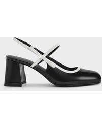 Charles & Keith - Two-Tone Bow Slingback Mary Jane Pumps - Lyst