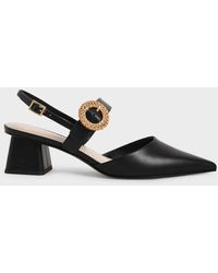 Charles & Keith - Woven Buckle Slingback Heeled Pumps - Lyst