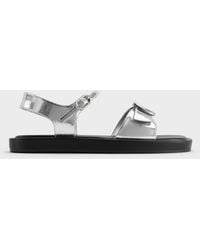 Charles & Keith - Metallic Buckled Slingback Sandals - Lyst