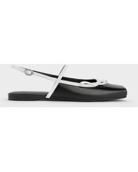 Charles & Keith - Two-Tone Bow Slingback Mary Jane Flats - Lyst