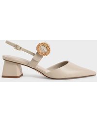 Charles & Keith - Woven Buckle Slingback Heeled Pumps - Lyst