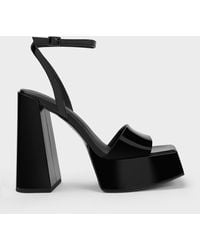 Charles & Keith - Patent Ankle-strap Platform Sandals - Lyst