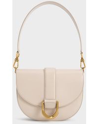 Charles & Keith - Gabine Leather Saddle Bag - Lyst