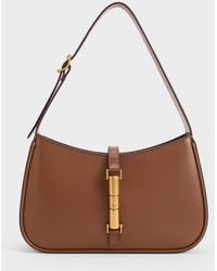 Charles & Keith - Cesia Metallic-Accent Shoulder Bag - Lyst