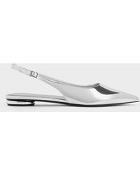 Charles & Keith - Metallic Pointed-toe Slingback Flats - Lyst