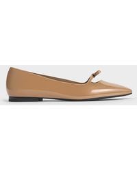Charles & Keith - Patent Bow Square-Toe Ballet Flats - Lyst