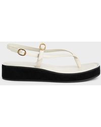 Charles & Keith - Strappy Flatform Thong Sandals - Lyst