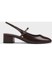 Charles & Keith - Block-Heel Slingback Mary Jane Pumps - Lyst