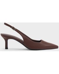 Charles & Keith - Pointed-Toe Kitten-Heel Slingback Pumps - Lyst