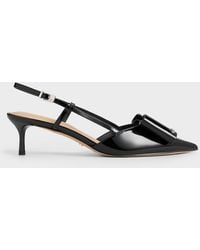 Charles & Keith - Lu Patent Leather Bow Slingback Pumps - Lyst