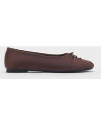 Charles & Keith - Satin Bow Ballet Flats - Lyst