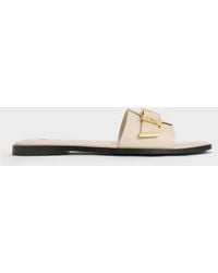 Charles & Keith - Whitney Leather Slide Sandals - Lyst