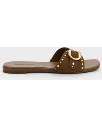 Charles & Keith - Studded Buckled Slide Sandals - Lyst