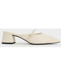 Charles & Keith - Studded Pointed-toe Block Heel Mules - Lyst