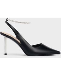 Charles & Keith - Crystal-chain Ankle-strap D'orsay Pumps - Lyst