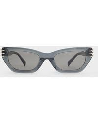 Charles & Keith - Recycled Acetate Metallic-accent Angular Cat-eye Sunglasses - Lyst