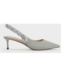 Charles & Keith - Tully Leather Ruched-strap Slingback Pumps - Lyst
