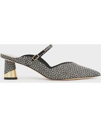 Charles & Keith - Cammie Tweed Metallic-heel Mules - Lyst