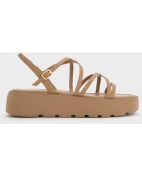Charles & Keith - Strappy Ridged-Sole Flatform Sandals - Lyst