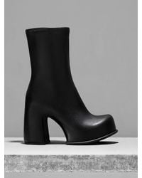 Black Side-Zip Ankle Boots | CHARLES & KEITH