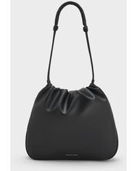 Charles & Keith - Lorelai Ruched Knotted-Strap Hobo Bag - Lyst