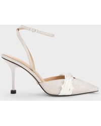 Charles & Keith - Leda Beaded Glittered Ankle-strap Pumps - Lyst