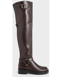 Charles & Keith - Davina Buckled Thigh-high Boots - Lyst