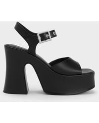 Charles & Keith - Jocelyn Grommet Ankle-strap Platform Sandals - Lyst