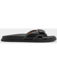 Charles & Keith - Stitch-trim Buckled Slides - Lyst