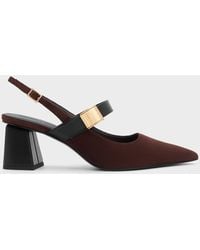 Charles & Keith - Yvette Faux Suede Mary Jane Slingback Pumps - Lyst