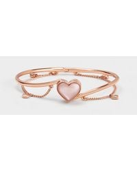 Charles & Keith - Annalise Heart Stone Chain-link Bracelet - Lyst