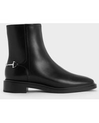 Charles & Keith - Erinna Metallic-Accent Side-Zip Ankle Boots - Lyst