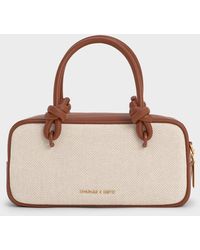 Charles & Keith - Sammie Canvas Knotted-Handle Elongated Bag - Lyst