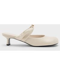 Charles & Keith - Metallic-Accent Twisted-Strap Heeled Mules - Lyst