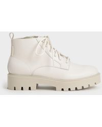 Charles & Keith - Lace-up Chunky Ankle Boots - Lyst