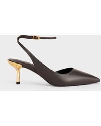 Charles & Keith - Metallic-heel Ankle-strap D'orsay Pumps - Lyst